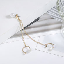 Load image into Gallery viewer, Pearl Long Tassel Ear Clip New Fashion Simple Earrings Style
