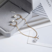 Load image into Gallery viewer, Pearl Long Tassel Ear Clip New Fashion Simple Earrings Style