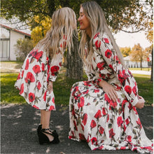 Load image into Gallery viewer, Printed Mother Daughter Flower Dress