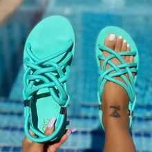 Load image into Gallery viewer, Sandals Woman Shoes Braided Rope Beach Shoes Open Toe Ladies - Sophornlilly