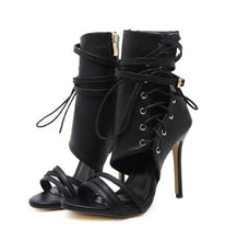 Load image into Gallery viewer, Sandals Women's Shoes Stitch Heel High Heel Roman Strapping - Sophornlilly
