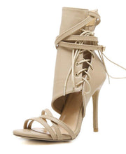 Load image into Gallery viewer, Sandals Women's Shoes Stitch Heel High Heel Roman Strapping - Sophornlilly