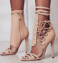 Load image into Gallery viewer, Sandals Women's Shoes Stitch Heel High Heel Roman Strapping - Sophornlilly