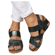 Load image into Gallery viewer, Sexy High Heels sandals Wedge Slippers Women Leather Sandals Plus