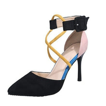 Load image into Gallery viewer, Sexy Point toe Sandals with Slim Heel Cross Lacing Hollow Heels - Sophornlilly