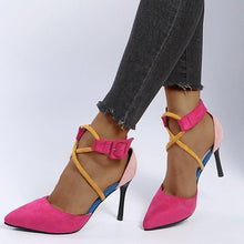 Load image into Gallery viewer, Sexy Point toe Sandals with Slim Heel Cross Lacing Hollow Heels - Sophornlilly