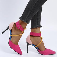 Load image into Gallery viewer, Sexy Point toe Sandals with Slim Heel Cross Lacing Hollow Heels - Sophornlilly
