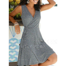 Load image into Gallery viewer, Sexy Sleeveless Deep V neck Women's Dress Lace Up Floral Print - Sophornlilly