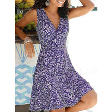 Load image into Gallery viewer, Sexy Sleeveless Deep V neck Women's Dress Lace Up Floral Print - Sophornlilly