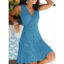 Load image into Gallery viewer, Sexy Sleeveless Deep V neck Women's Dress Lace Up Floral Print - Sophornlilly