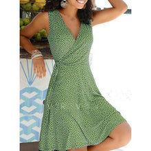Load image into Gallery viewer, Sexy Sleeveless Deep V neck Women's Dress Lace Up Floral Print - Sophornlilly