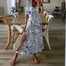 Load image into Gallery viewer, Sexy Women V Neck Vintage Boho Long Dress
