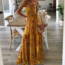 Load image into Gallery viewer, Sexy Women V Neck Vintage Boho Long Dress