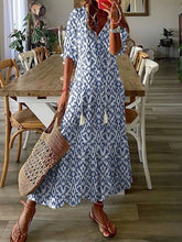 Load image into Gallery viewer, Sexy Women V Neck Vintage Boho Long Dress