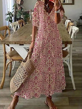 Load image into Gallery viewer, Sexy Women V Neck Vintage Boho Long Dress
