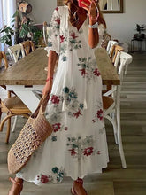 Load image into Gallery viewer, Sexy Women V Neck Vintage Boho Long Dress