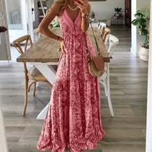 Load image into Gallery viewer, Sexy Women V Neck Vintage Boho Long Dress
