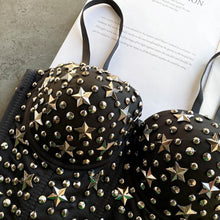 Load image into Gallery viewer, Shiny Rivet Top Women Shining Backless Bustier  Festival Sexy Top