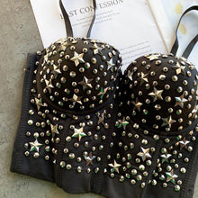 Load image into Gallery viewer, Shiny Rivet Top Women Shining Backless Bustier  Festival Sexy Top