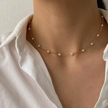 Load image into Gallery viewer, Simple Baroque Pearl Choker Necklaces For Women Bead Gold Color - Sophornlilly