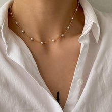 Load image into Gallery viewer, Simple Baroque Pearl Choker Necklaces For Women Bead Gold Color - Sophornlilly
