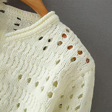 Load image into Gallery viewer, Spring 100% Cotton O Neck Short Slim Solid Hollow out Single - Sophornlilly