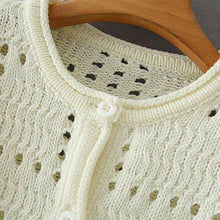 Load image into Gallery viewer, Spring 100% Cotton O Neck Short Slim Solid Hollow out Single - Sophornlilly