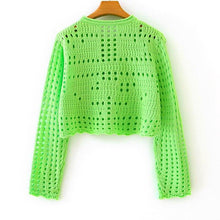 Load image into Gallery viewer, Spring 100% Cotton O Neck Short Slim Solid Hollow out Single - Sophornlilly