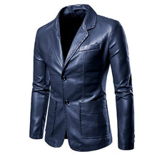 Load image into Gallery viewer, Spring Autumn Fashion New Men's Casual Lapel Leather Dress Suit Jacket