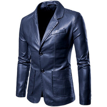 Load image into Gallery viewer, Spring Autumn Fashion New Men's Casual Lapel Leather Dress Suit Jacket