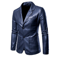 Load image into Gallery viewer, Spring Autumn Fashion New Men's Casual Lapel Leather Dress Suit Jacket