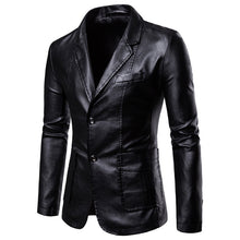 Load image into Gallery viewer, Spring Autumn Fashion New Men's Casual Lapel Leather Dress Suit Jacket