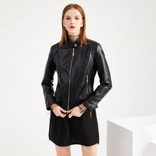 Load image into Gallery viewer, Spring Autumn Ladies Motorcycle Leather Jacket