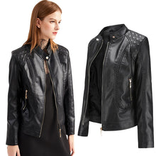Load image into Gallery viewer, Spring Autumn Ladies Motorcycle Leather Jacket