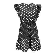 Load image into Gallery viewer, Polka Dot Ruffle Mini Dress For Women High Waist