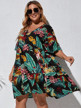Load image into Gallery viewer, Summer Dress Woman V Neck Short Sleeve Floral Print Casual Short