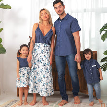 Load image into Gallery viewer, Summer Family Clothes Mosaic Cotton Family Matching Floral Dress