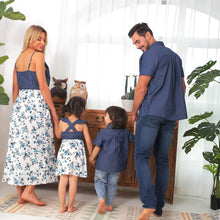 Load image into Gallery viewer, Summer Family Clothes Mosaic Cotton Family Matching Floral Dress