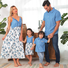 Load image into Gallery viewer, Summer Family Clothes Mosaic Cotton Family Matching Floral Dress