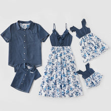 Load image into Gallery viewer, Summer Family Clothes Mosaic Cotton Family Matching Floral Dress