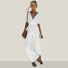 Load image into Gallery viewer, Summer Fashion European American Women's V neck Solid Color Large - Sophornlilly