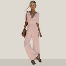 Load image into Gallery viewer, Summer Fashion European American Women's V neck Solid Color Large - Sophornlilly