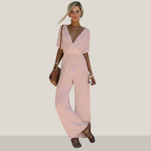 Load image into Gallery viewer, Summer Fashion European American Women's V neck Solid Color Large - Sophornlilly