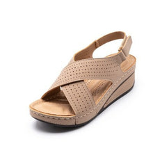 Load image into Gallery viewer, Summer Leather Sandals Soft Bottom wedge