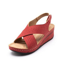Load image into Gallery viewer, Summer Leather Sandals Soft Bottom wedge