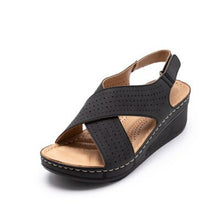 Load image into Gallery viewer, Summer Leather Sandals Soft Bottom wedge