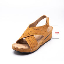 Load image into Gallery viewer, Summer Leather Sandals Soft Bottom wedge