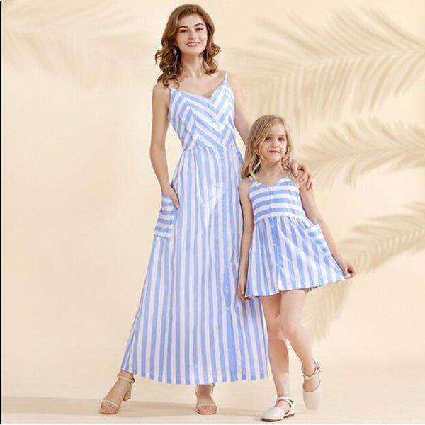 Summer Mother Daughter Matching Dresses Family Set Mom Baby Mommy