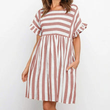 Load image into Gallery viewer, Summer New Fashion O Neck Women's Dress Casual Loose Solid Short