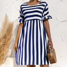 Load image into Gallery viewer, Summer New Fashion O Neck Women&#39;s Dress Casual Loose Solid Short